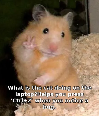 What is the cat doing on the laptop?Helps you press 'Ctrl+Z' when you notice a …