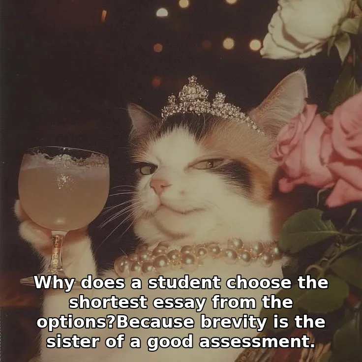 Why does a student choose the shortest essay from the options?Because brevity is the sister of a good assessment.