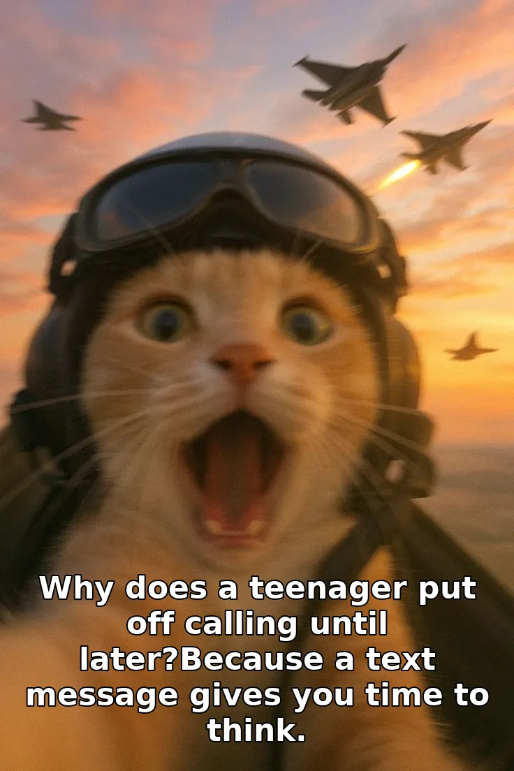 Why does a teenager put off calling until later?Because a text message gives you time to think.